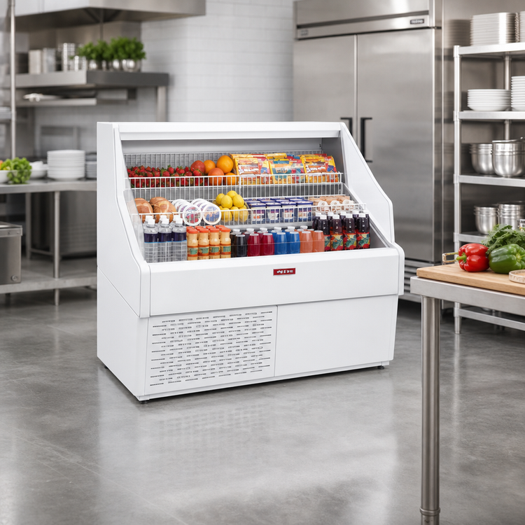 Product image #2 for Howard-McCray Ovation Series Curved Remote Open Impulse Merchandiser, 39 Inch Wide, 44 Inch High, White