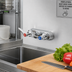 Thumbnail image #2 for T&S Brass B-1115-CR-LN Wall-Mount Workboard Faucet Base, 4-Inch Centers, Lever Handles, Cerama Cartridges, Without Spout