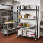 Thumbnail image #2 for Cambro Camshelving® Elements EST244881V4480 High-Density Overhead Track Shelving Starter Unit, 4-Tier, 24"D x 48"W x 81"H