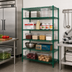 Thumbnail image #3 for Metro Super Erecta Add-On Wire Shelving Unit, 42W x 18D x 74H, 5 Shelves, Metroseal 3 Green Epoxy-Coated
