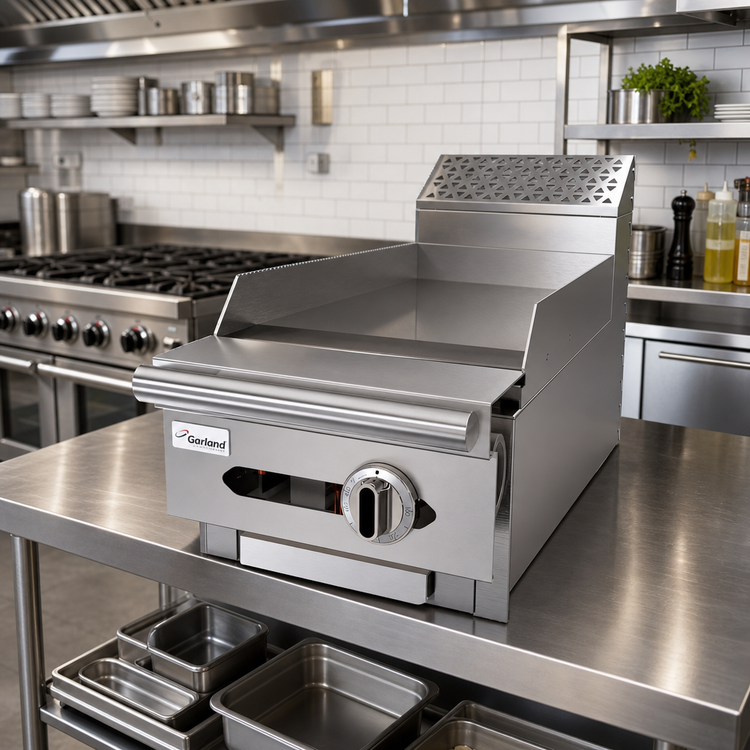 Product image #2 for Garland Cuisine 12-Inch Heavy-Duty Modular Gas Thermostatic Griddle with 1-Inch Steel Plate, 30,000 BTU