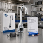 Thumbnail image #2 for Eagle Group T&s 356128 Touchless Gooseneck Splash-Mount Faucet, Non-Mixing Valve, Chrome Finish