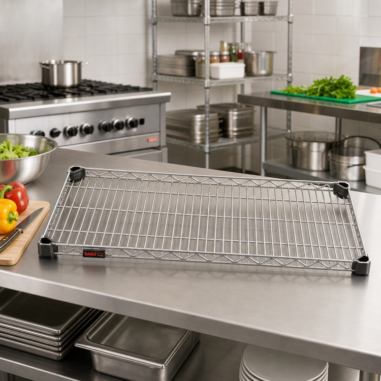 Product image #2 for Eagle QuadTruss Quad-Adjust Reverse Mat Wire Shelf, 36 x 21 Inches, Stainless Steel Finish