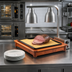 Thumbnail image #2 for Cut-Mate Countertop Carving Station with High-Heat Cutting Board, Black Drip Tray, and Heat Lamp Bracket