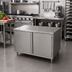 Thumbnail image #2 for BK Resources 18 x 30-Inch Chef Table Cabinet Base with Hinged Doors, 14-Gauge 304 Stainless Steel Top