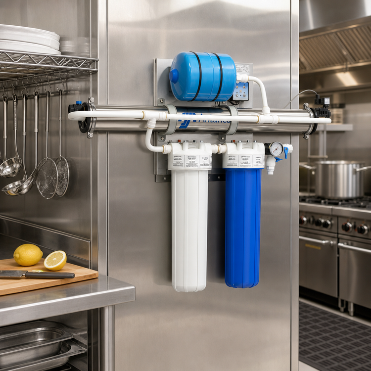 Product image #2 for Antunes Vizion VZN-541H-T5 Horizontal Ultrafiltration Water Filtration System with Carbon and TAC Cartridges, 15 GPM