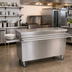 Thumbnail image #2 for Stainless Steel Serving Counter Utility Station with Sliding Door and Drop Shelf, 60 x 24 Inches