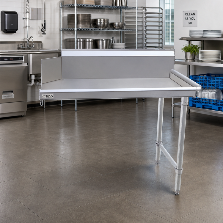 Product image #2 for John Boos Pro-Bowl Clean Straight Right-Hand Dish Table, 24 x 30 x 44-Inch, Stainless Steel