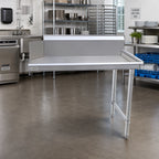 Thumbnail image #2 for John Boos JDTC-20-24R-X Clean Straight Dish Table, Left-to-Right, 24 x 30 x 44 in, 10 in Backsplash, 16-Gauge 300 Series Stainless Steel