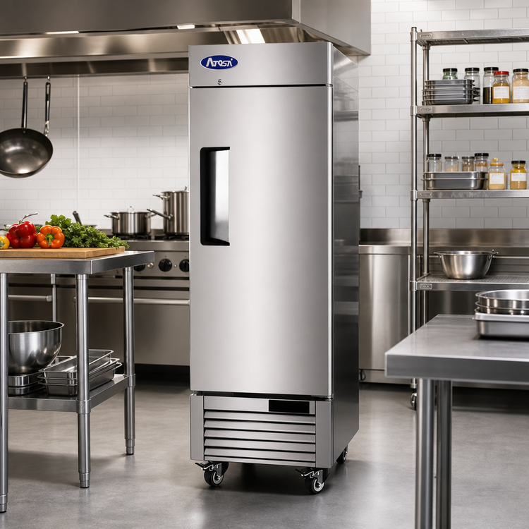 Product image #2 for Atosa 24-Inch One-Section Bottom-Mount Reach-In Freezer, 8.3 Cu. Ft., Stainless Steel, Solid Door