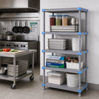 Thumbnail image #2 for Quantum Millenia QP212486SS-4 24" W x 21" D x 86" H 4-Shelf Solid Polymer Shelving Starter Unit, Gray