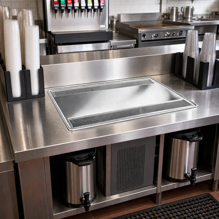 Product image #2 for Atlas Metal WUD-35 Drop-In Double Urn Drain for Beverage Stations, 35 Inch