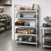 Thumbnail image #2 for Fermostock 5-Tier Starter Polymer Shelving Unit, 83-Inch H x 35-Inch W x 14-Inch D, Anodized Aluminum