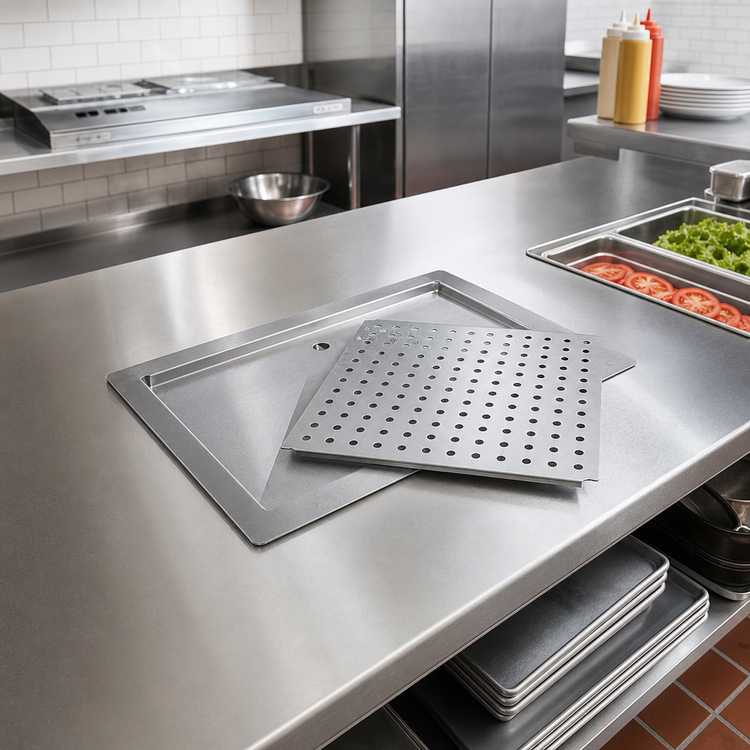Product image #2 for Advance Tabco 18 x 24 Inch Drop-In Countertop Stainless Steel Drain Pan with Removable Drip Tray