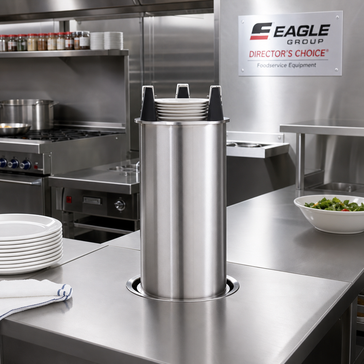 Product image #2 for Eagle Group Director's Choice Heated Drop-In Shielded Dish Dispenser for Round Plates