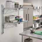 Thumbnail image #2 for Quantum WC34-CB2424C Cantilever Double-Shelf Wall-Mount Wire Shelving Unit, 24 x 24 x 34 Inches, Chrome