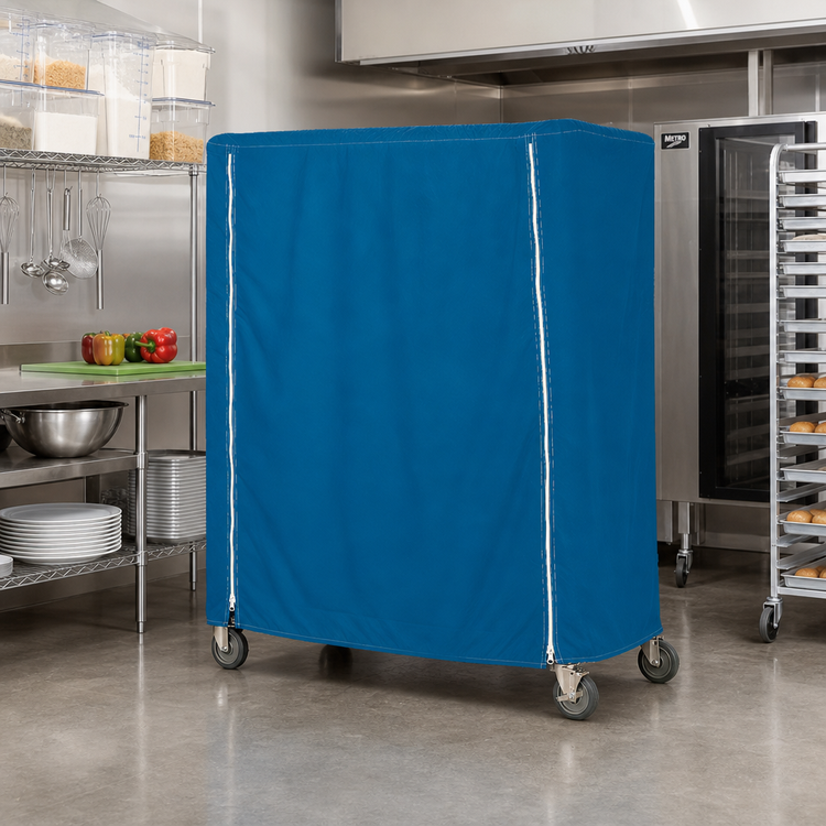 Product image #2 for Metro 48 x 24 x 54 Inch Queen Mary & Banquet Cart Cover, Uncoated Nylon, Mariner Blue