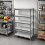 Thumbnail image #3 for Cambro Camshelving® Premium CPSK1824S5480 Solid 5-Shelf Polymer Shelving Kit, 18"D x 24"W, Speckled Gray