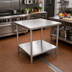 Thumbnail image #2 for Advance Tabco SS-300 30 x 30 Inch Square Stainless Steel Work Table with Undershelf