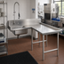 Thumbnail image #2 for Advance Tabco 119-Inch L-Shaped Island Soil Dishtable with Pre-Rinse Sink, Right-Hand, Stainless Steel