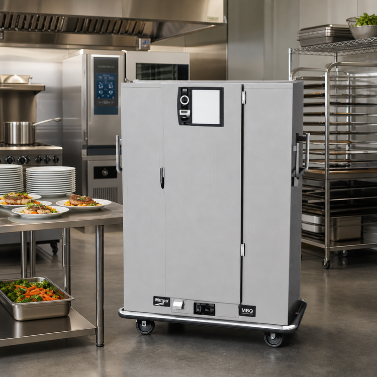 Product image #2 for Metro MBQ Heated Banquet Holding Cabinet, Single Door, 72-Plate Capacity, Canned Quad-Heat Dual Fuel, Stainless Steel, 120V