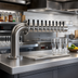 Thumbnail image #2 for Perlick 4062-10L L Brew Pipe 10-Faucet Glycol-Cooled Countertop Draft Beer Tower, Left Mount