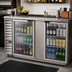 Thumbnail image #2 for Beverage-Air BB68HC-G-S Two-Section Glass Door Back Bar Refrigerator, 68 Inch Wide, Self-Contained