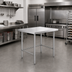 Thumbnail image #2 for Sapphire 48 in. x 30 in. x 35 in. 430 Stainless Steel Work Table with Open Base and Stainless Steel Legs