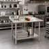 Thumbnail image #2 for BlendPort® FL Series Open Base Stainless Steel Work Table with Undershelf and 1-1/2-Inch Rear Upturn, 60 x 24 Inches