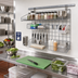 Thumbnail image #2 for Quantum Store Grid Medium-Duty Wall-Mounted Shelving Starter Kit with Shelf, Basket, Hooks and Clear Bin