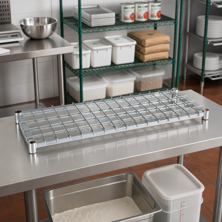 Product image #2 for Metro Super Erecta Stainless Steel Wire Mat Dunnage Shelf, 24 x 60 Inches