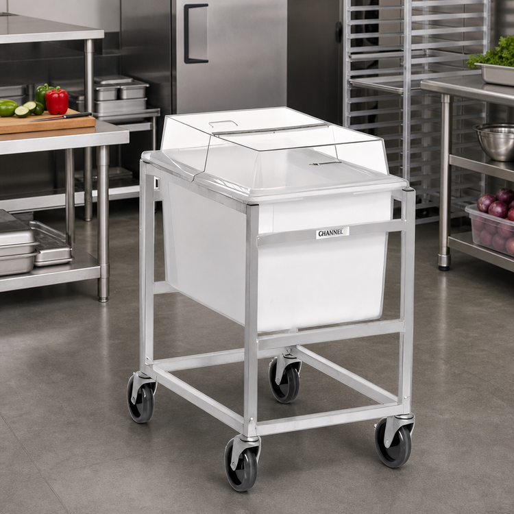 Product image #3 for Channel Manufacturing PBA001 Aluminum Poly Box Rack, 1-Level, 5-Inch Swivel Casters