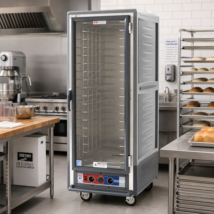 Product image #2 for Metro C5 3 Series Insulation Armour Full Height Moisture Heated Holding & Proofing Cabinet, Gray, Clear Polycarbonate Door