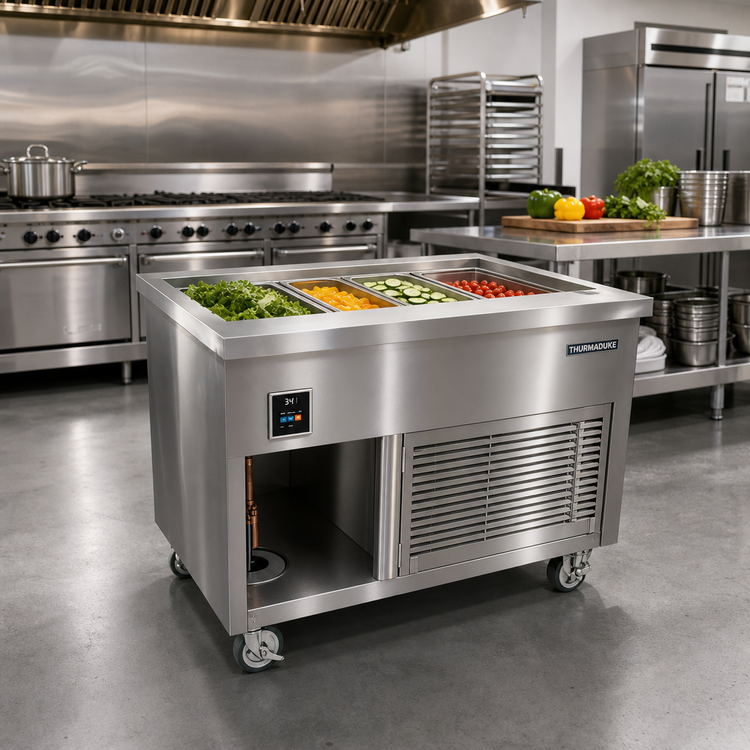 Product image #2 for Thurmaduke TCM-46SS-N7 46-inch Mobile Cold Food Unit with NSF 7 Cold Pan