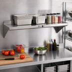 Thumbnail image #2 for John Boos Stallion BHS1648-16/304 Wall-Mounted 300 Series Stainless Steel Shelf, 48W x 16D, 16 Gauge, Satin Finish