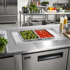 Thumbnail image #2 for Delfield N8046N Narrow Drop-In Ice-Cooled Cold Pan, 46-3/4" W x 18" D, 2 x 12" x 20" Pans