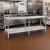 Thumbnail image #2 for Spec-Master 120 in. x 30 in. Flat Top Stainless Steel Work Table with Galvanized Base and Adjustable Undershelf