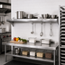 Thumbnail image #2 for John Boos Stallion 36-Inch Wall-Mount Stainless Steel Pot Rack Shelf, 12-Inch Deep, 16-Gauge, 3 Hooks