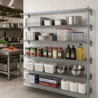 Thumbnail image #7 for Metro Super Erecta 5AA377C 5-Shelf Chrome-Plated Wire Add-On Shelving Unit, 72"W x 18"D x 74"H