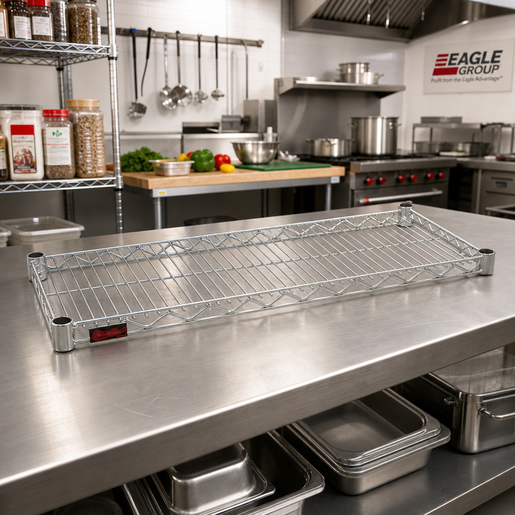 Product image #2 for Eagle Group QuadTruss 54-Inch x 14-Inch Stainless Steel Wire Shelf