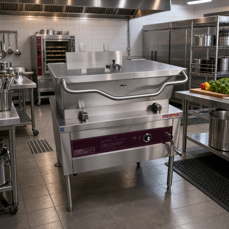 Product image #2 for Crown GS-40 40 Gallon Gas Tilting Skillet with Manual Tilt