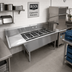 Thumbnail image #2 for John Boos DT3PB244-2D24L Three-Compartment Clean Dishtable/Pot Sink with 2 Drainboards and Right-Side Dish Machine Attachment