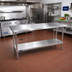 Thumbnail image #2 for Sapphire 60-Inch x 36-Inch Flat Top Stainless Steel Work Table with Adjustable Undershelf
