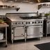 Thumbnail image #2 for Bistro 60-Inch Commercial Gas Restaurant Range with 6 Open Burners, 24-Inch Griddle, Standard Oven, and Cabinet Base