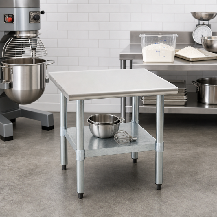 Product image #2 for Eagle Group 30 x 24 x 24 Inch Stationary Mixer Stand with Stainless Steel Top and Galvanized Undershelf