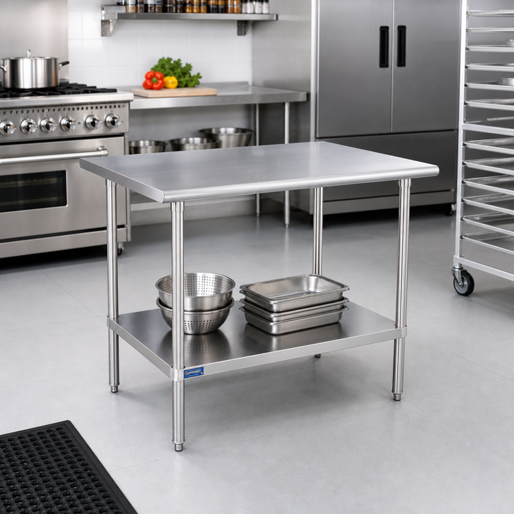 Product image #2 for Sapphire Manufacturing 30 Inch x 24 Inch Stainless Steel Work Table with Adjustable Undershelf