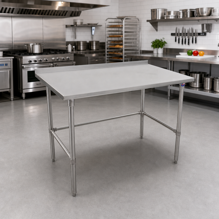 Product image #2 for John Boos Stallion 60-Inch x 24-Inch Stainless Steel Work Table with 1-1/2-Inch Rear Up-Turn and Safety Edge