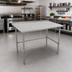 Thumbnail image #2 for John Boos Stallion 60-Inch x 24-Inch Stainless Steel Work Table with 1-1/2-Inch Rear Up-Turn and Safety Edge