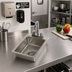 Thumbnail image #2 for Klinger's Trading Single-Compartment Drop-In Hand Sink with Faucet and Basket Drain, 10 x 14 x 5 Inch Bowl