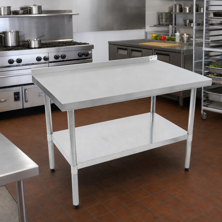 Product image #2 for John Boos Stallion 72 x 30 Economy Work Table with 430 Stainless Steel Top and 1-1/2 Inch Rear Riser